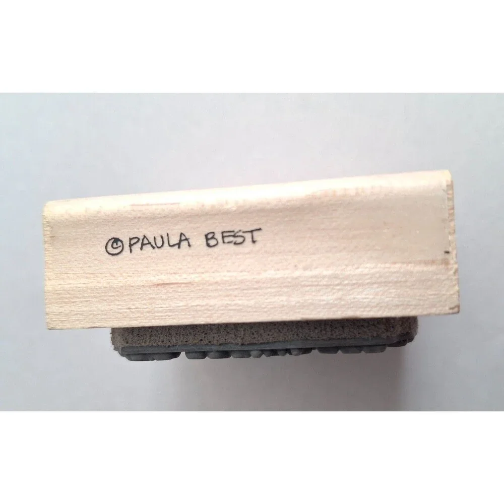 Vtg Paula Best One Eye Rubber Stamp Amanda Bertholf Vintage Wood Mounted Face